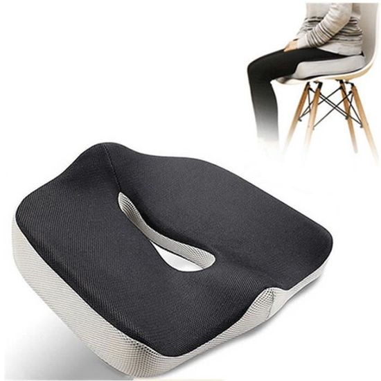 Coussin De Siège En Mousse à Mémoire, Coussin Pour Chaise Bureau Auto Voiture Fauteuil Roulant, Noir - Maison