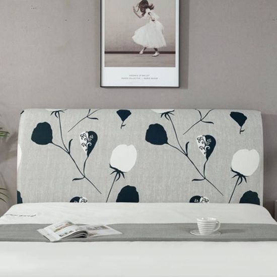 Housse Extensible Pour Tête De Lit - Taille Queen/King (140-160cm), Polyester, Lavable, Anti-poussière (gris)