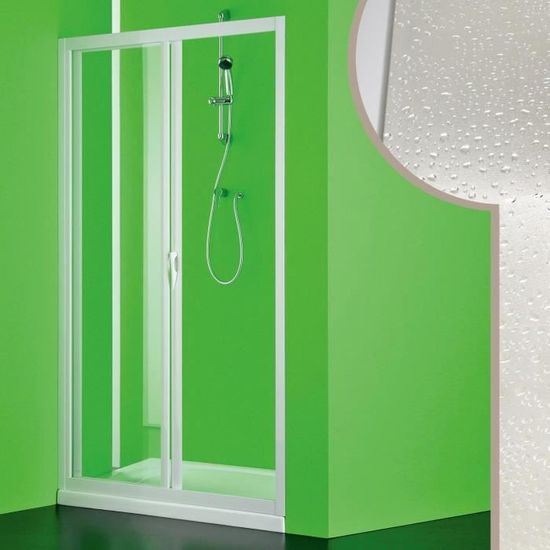 CABINE DE DOUCHE EN PVC CRILEX ACRYLIQUE 2 PORTES COULISSANTES BLANCHE