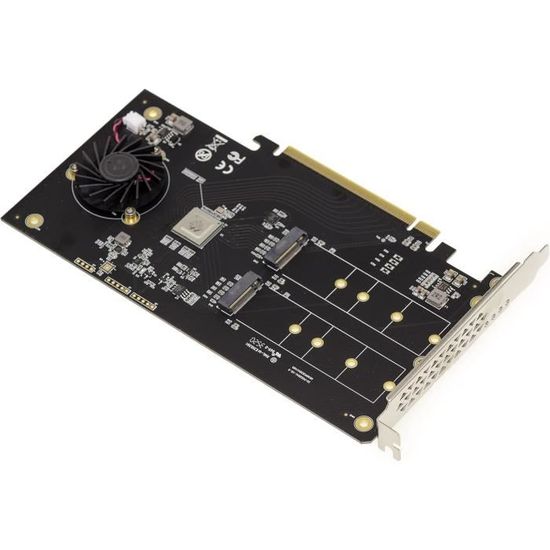KALEA-INFORMATIQUE Carte PCIe 3.1 X16 2x M.2 NVMe RAID 0/1 Marvell 88NR2241 - Sans Bifurcation, Pleine Bande Passante