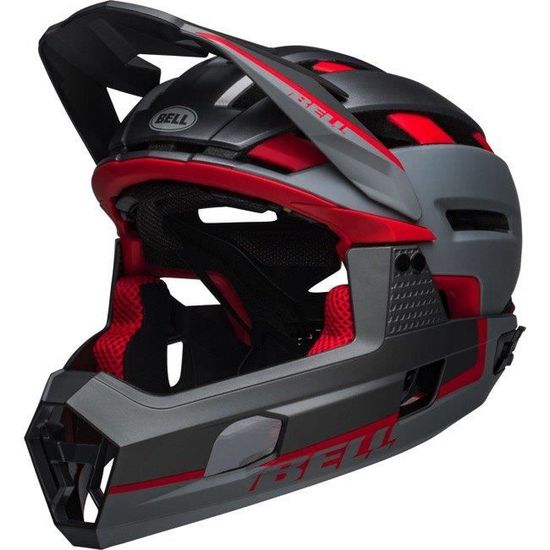 Casque de velo BELL Homme Gris Mat Rouge Mentonniere amovible Spherical Technology Cdiscount Sport