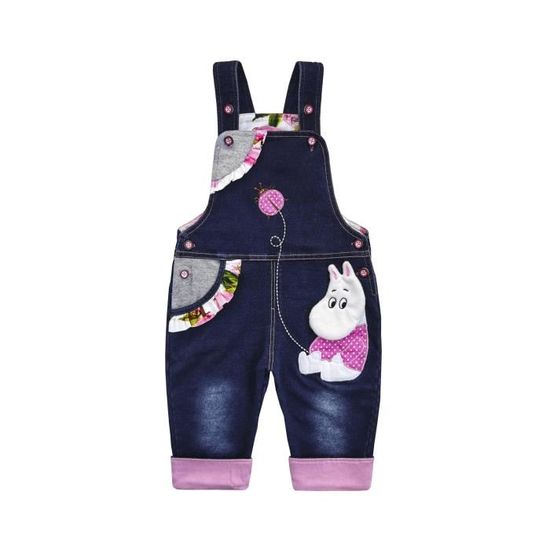 Salopette Denim Bleu Bébé Et Enfant KIDSCOOL SPACE - Salopette Jean Garçon Fille 6 Mois à 4 Ans