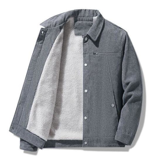 Générique Veste Polaire Homme Chaude Blouson Sans Capuche Manteau Hiver