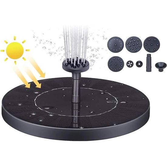 Fontaine Solaire AISITIN 6 Jets - Pompe Étang Flottante Écologique Pour Jardin & Bain Oiseaux