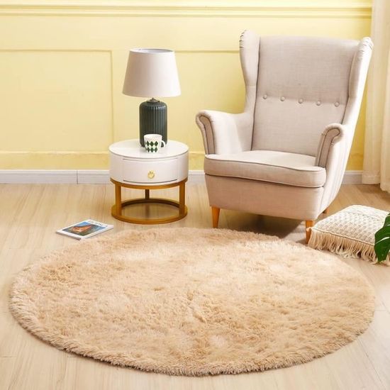 Tapis Rond Feuille De Lotus 80 Cm - Motif Carpe Koi, Antidérapant, Lavable, Parfait Salon Ou Chambre