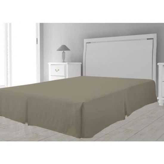 FLY21884-Cache sommier microfibre 160 x 200 cm - Taupe
