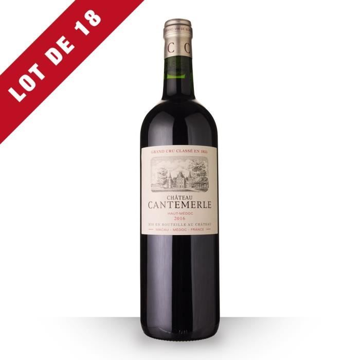 Lot de 18 - Château Cantemerle 2016 AOC Haut-Médoc - 18x75cl - Vin Rouge