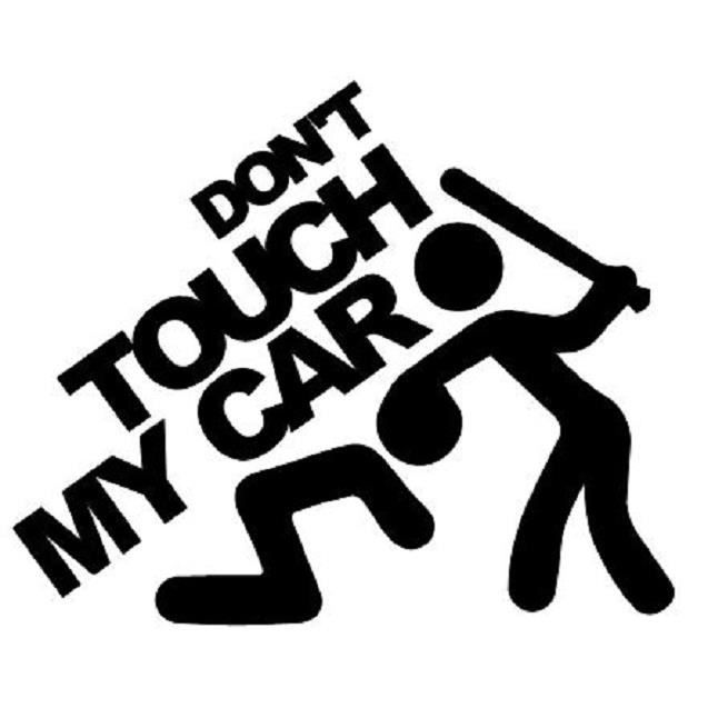 Stickers Tuning Tout Support Logo - Don't Touch My Car - Colorie Fond Noir