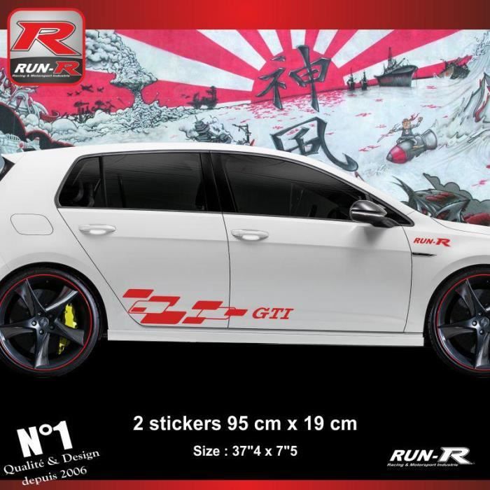 Sticker bas de caisse VOLKSWAGEN GOLF 7 aufkleber - New Design Rouge - ADNAuto