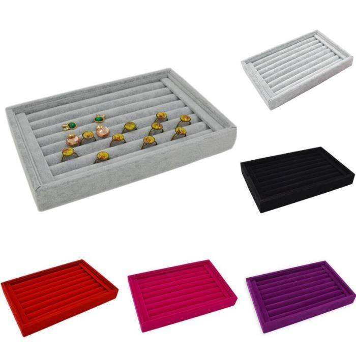 Plat vide Bracelet colliers bijoux affichage velours étui rangement porte-plateau organisateur bijoux boîte de rangement anneaux b