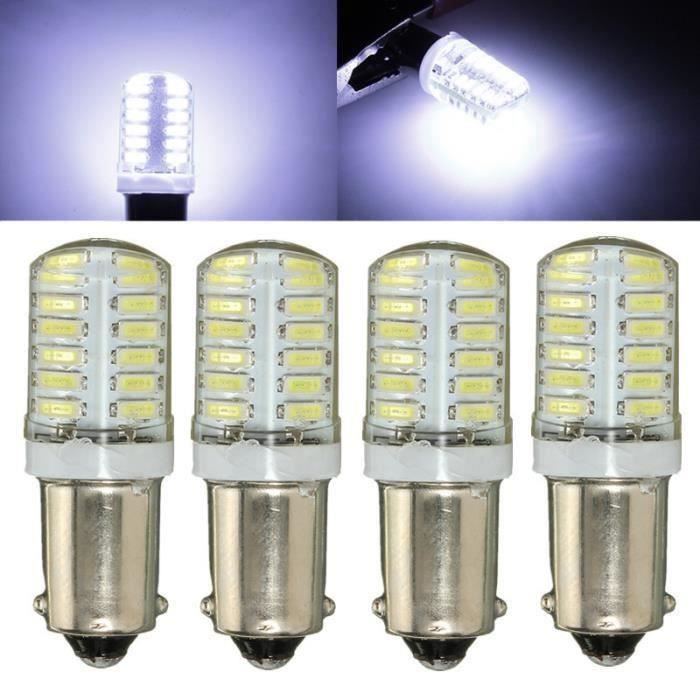 4pcs LED Ampoules BA9S 3014 24 SMD Blanc côté lumineux - intérieur voiture silice Shaïs gel Canbus Sh05246