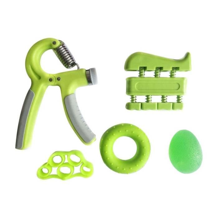 Poignée d'exercices de musculation Gripper ou Hand grip 5 Pièces Bras Exerciseur Produits De Fitness Entraînement Set vert