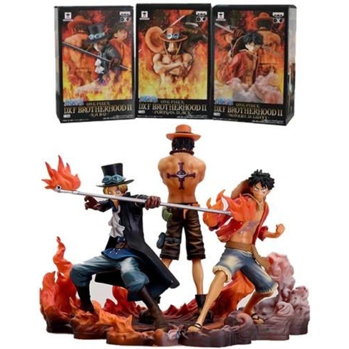 Lot 3 Figurines Luffy Ace Sabo one piece collection personnage anime manga jouet