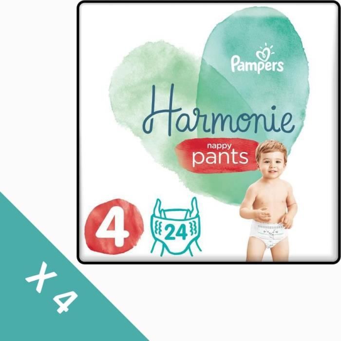 PAMPERS PACK FAMILIAL - 96 couches Harmonie nappy pants T4