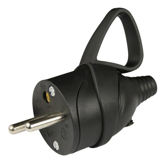 Zenitech Spina Maschio 16A 2P+T Con Strumento Spellafili Integrato - Certificato NF, Sicurezza Bambini, Bianco
