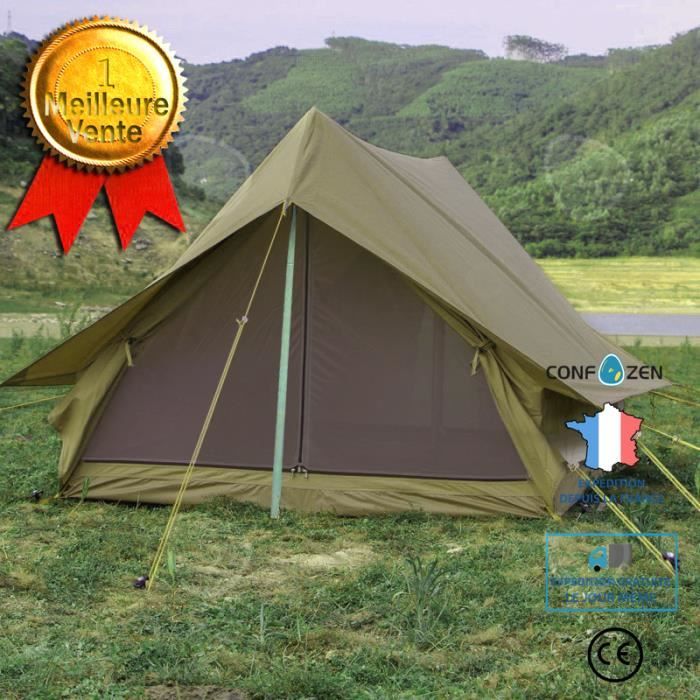 CONFO® Tente de camping camping en plein air 2 personnes visite autonome camping anti-pluie en forme de cabine A-line tente tissu Ox