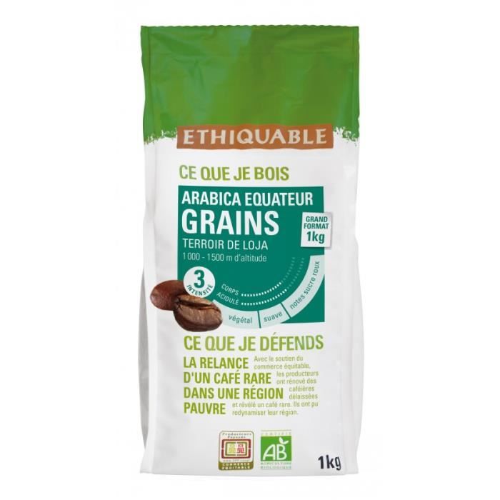 Café Équateur GRAINS bio & équitable (Terroir de Loja) 1 kg ETHIQUABLE