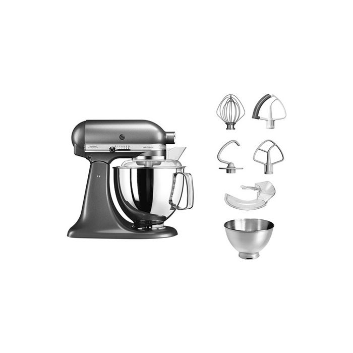 Kitchenaid - robot multifonction 4.8l 300w gris étain - 5ksm175psems