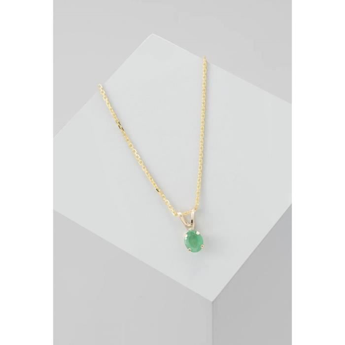 Pendentif Femme Or Jaune et Emeraude