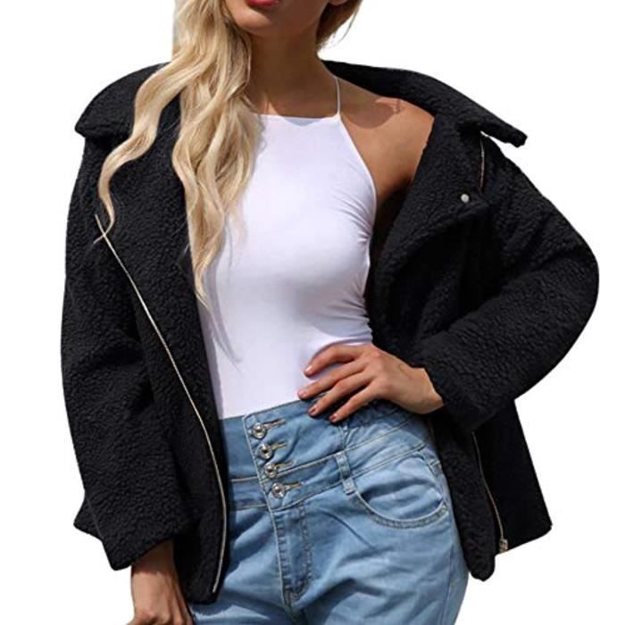 Blouson Perfecto Bomber Q15SC Revers à manches longues en faux peau de mouton manteau d'hiver Ski chaud faux manteau S-3 Outercoat T