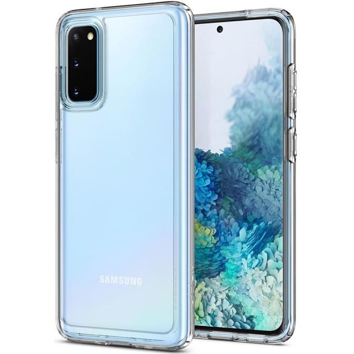 Spigen Coque Samsung S20, Coque Galaxy S20 [Ultra Hybrid] Transparent, Silicone, Protective, Anti-Rayure, Anti-Jaunissement