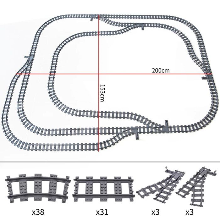 Kit De 67 Rails De Construction Pour Enfants – Jeu éducatif Avec Croisement, Rails Droits, Courbes Et Inclinaisons | Cadeau Garçon Fille Dès 2 Ans