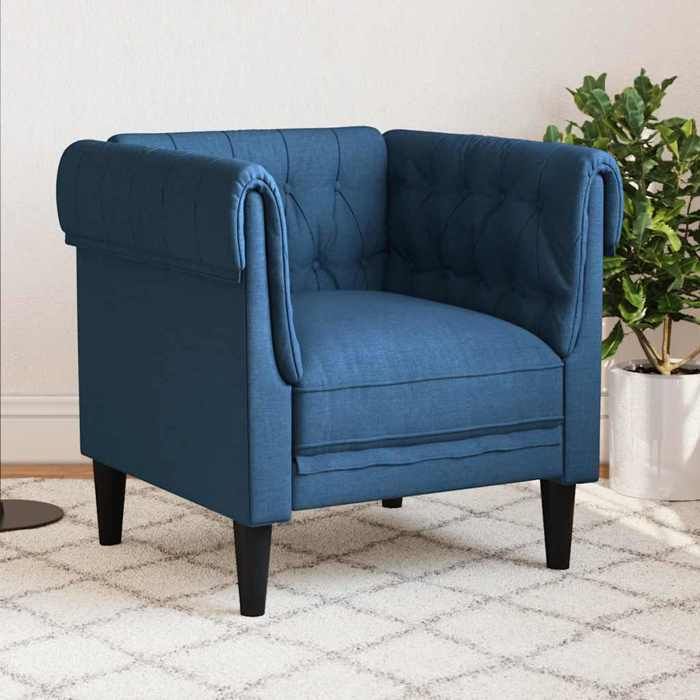 vidaXL Fauteuil Chesterfield Chaise de Relaxation avec Accoudoirs et Dossier Siège avec Pieds Fauteuil TV de Salon 372544