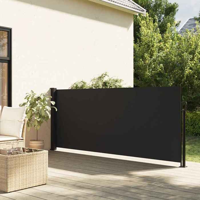 vidaXL Auvent latéral rétractable noir 100x300 cm 4004264