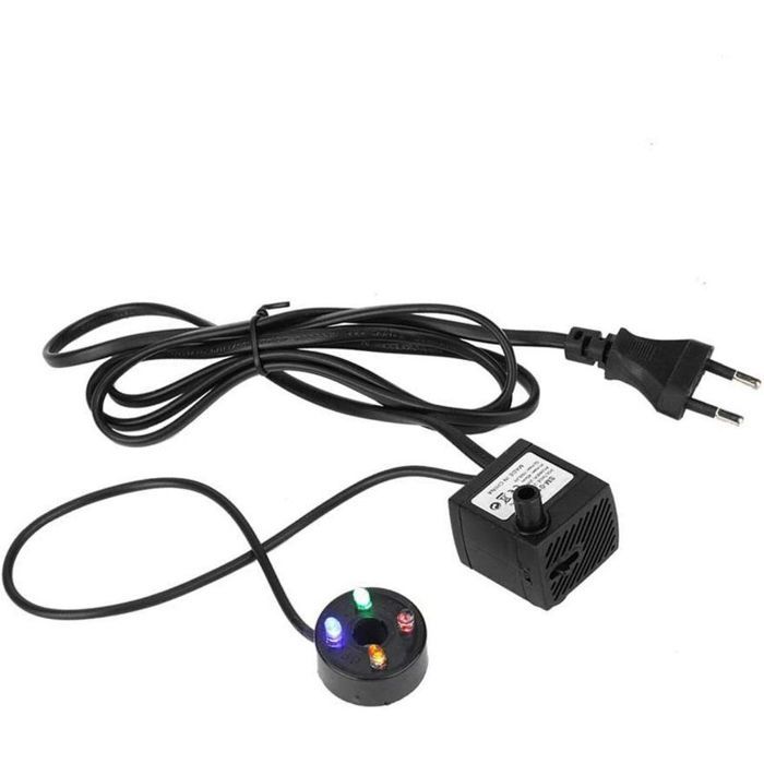 Comparer les prix de Pompes à eau  Pompe Submersible, Filtre étanche d'aquarium avec 4 lumières colorées Filtre d'aquarium 3W Pompe à Eau Ultra