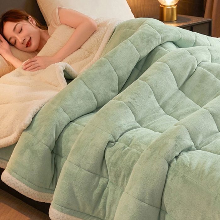 Couverture polaire pour lit double 200cmX230cm Couverture dhiver douce et chaude en flanelle Vert LINGE DE LIT / COUETTE