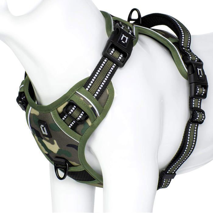 Comparer les prix de Harnais pour Chien Taille L - Anti-Traction, Respirant, Rembourré et Réglable - Couleur bariolé, Idéal Moyens/Grands Chiens