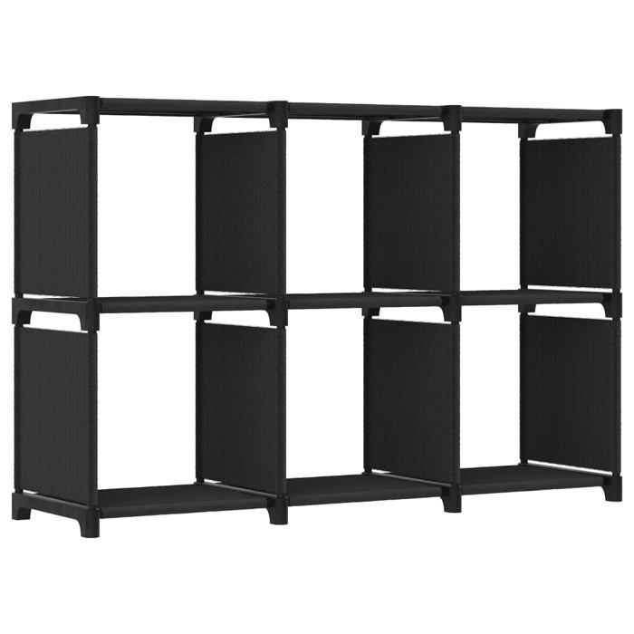 vidaXL Etagère dAffichage 6 Cubes Bibliothèque Etagère de Rangement Organisateur Support de Rangement Maison Intérieur Noir 322606