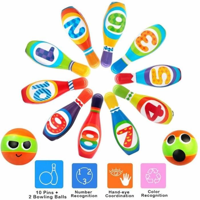 Vilac Jeu De Bowling Bicolore 6 Quilles – Jouet En Bois Vintage Pour Enfants, Dès 3 Ans, Classique Indémodable
