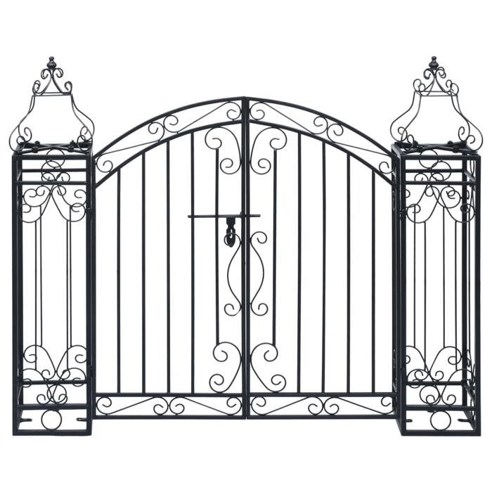 (Noir)Arche de jardin arche à rosiers Portillon ornemental Contemporain - Fer forgé 122x205x100 cm 817074