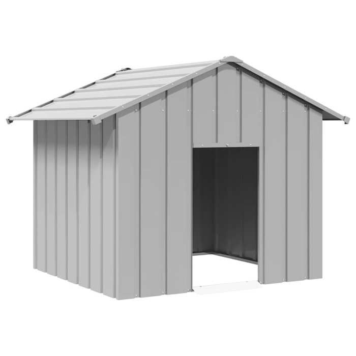 (Gris)Niche pour chiengrande maison de chien avec toit noir 131x101x102 cm acier galvanisé 98000