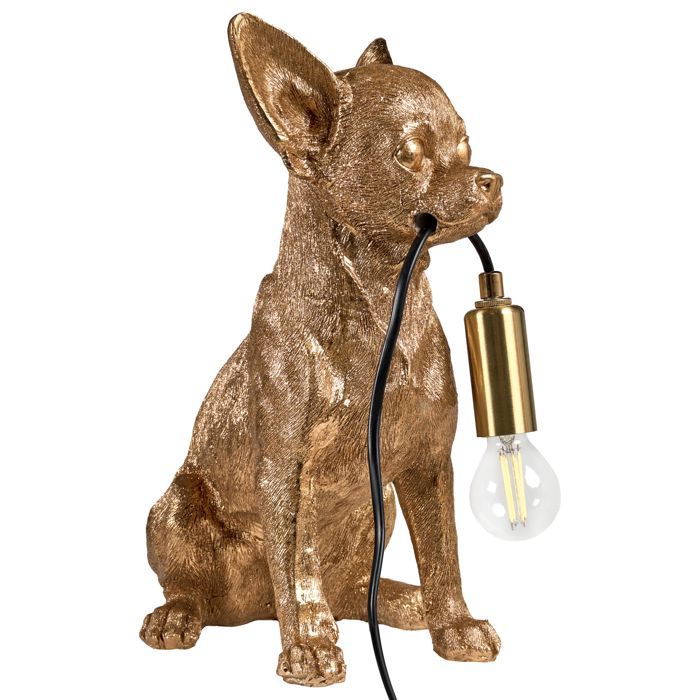 Lampe à poser Chien ROCCO Doré
