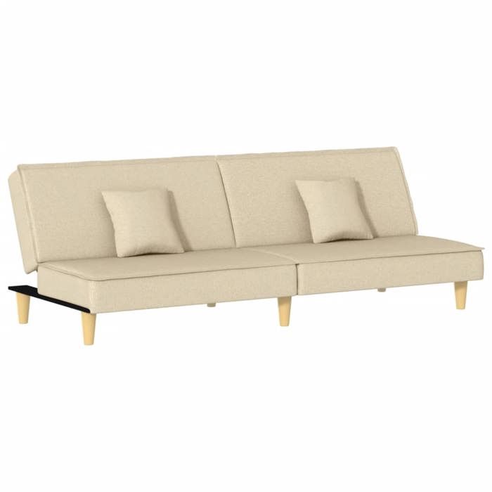 CHIC Canapé-Lit - Lit gigogne Convertible - crème tissu - 200x89x70 cm 529556 S11