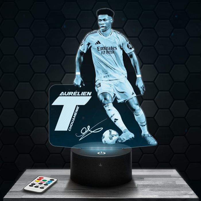 Lampe 3D - Aurélien Tchouaménie Real - Accessoire Figurine Cadeau Aurélien Tchouaménie - Veilleuse Led Tactile avec socle au