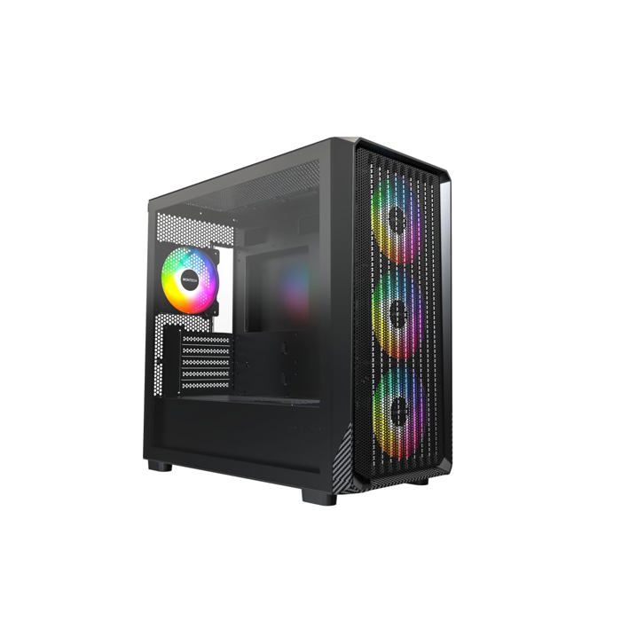 Boîtier PC Micro ATX Montech X5M Ventilateurs ARGB Panneau en verre Fibre de carbone - vue 2