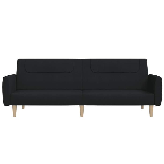 Promotion janvier Canapé-lit Convertible - CLARENCE - à 2 places - noir tissu 220x84.5x69 cm CC262