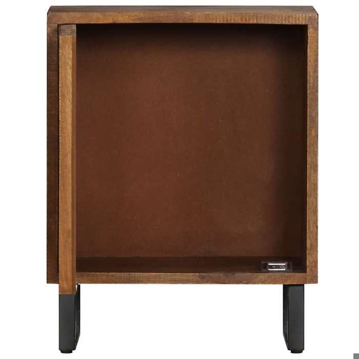 Table de chevet en bois de manguier - MEUBLECHIC - 40x30x50 cm - Bois massif - Style vintage - Brun - Stable et durable