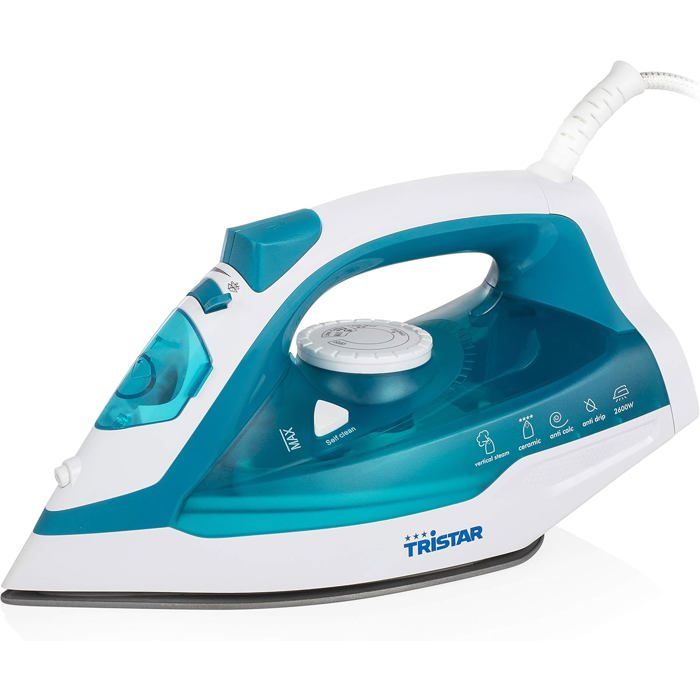 Fer à repasser céramique - ESTAMPILLE - ST-8320 - 370 ml - Autonettoyant - Anticalcaire - Vapeur continue 30 g/min - Estampille