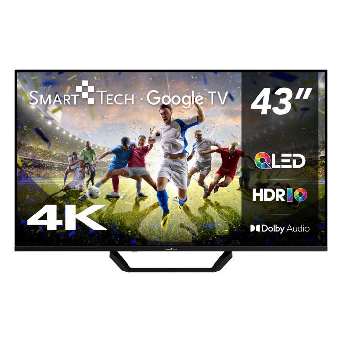 Smart Tech TV QLED 4K UHD 43 (109 cm) 43QG02V2 Google TV 4xHDMI 2xUSB HDR10 Dolby Audio 2*8 watts