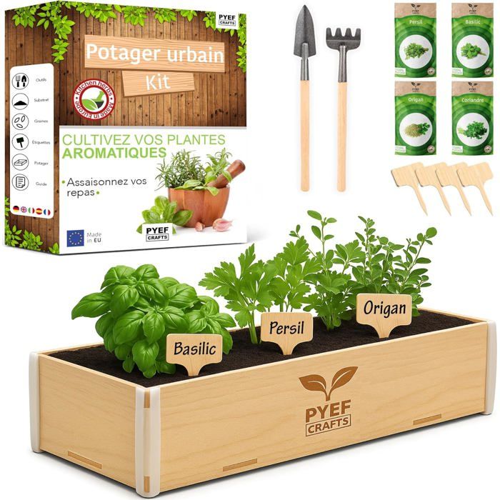 Kit Potager dIntérieur Herbes Aromatiques Kit Jardinage Adulte pour Plantes