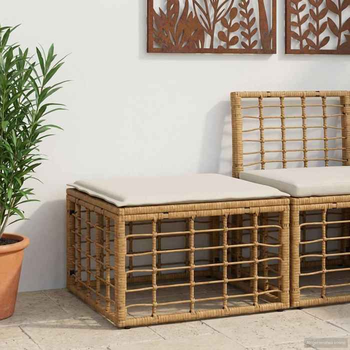 vidaXL Pouf de Jardin Naturel polyrotin 42026738