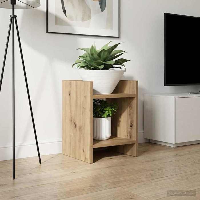 vidaXL Support de Plante avec étagère Chêne Artisanal 30 x 30 x 40 cm 899624
