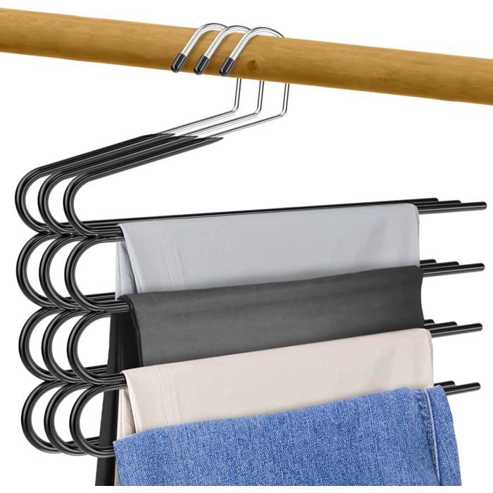 Pantalons pour économiser de lespace 4 Niveaux pour économiser de lespace Jeans et Jupes pour Femmes cintres antidérapants (3)