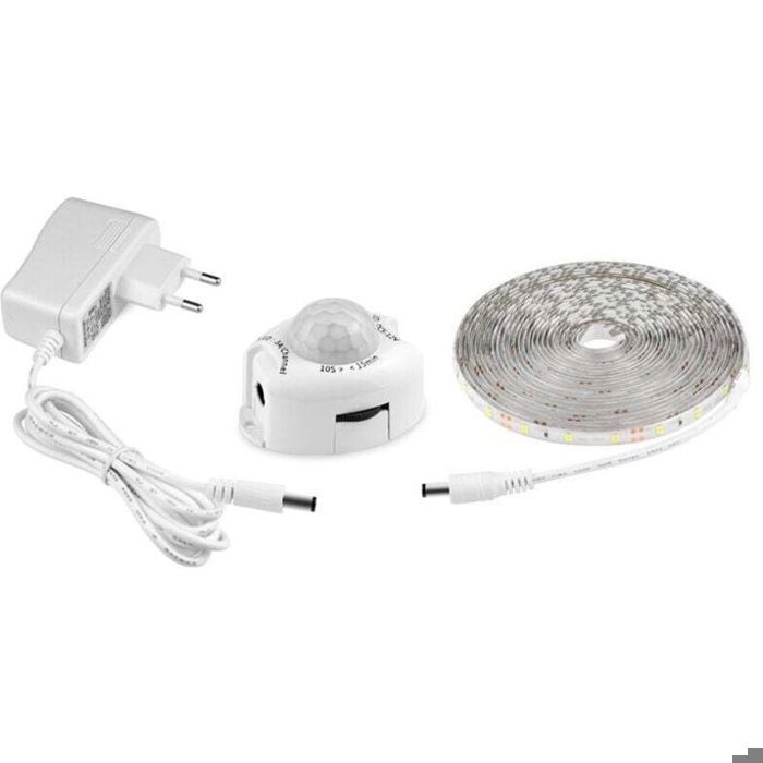 LED Strip with Motion Sensor Self-Adhesive Flexible LED Strip Waterproof IP65 with 12V Power Supply Light Bar for Bedroom Livin