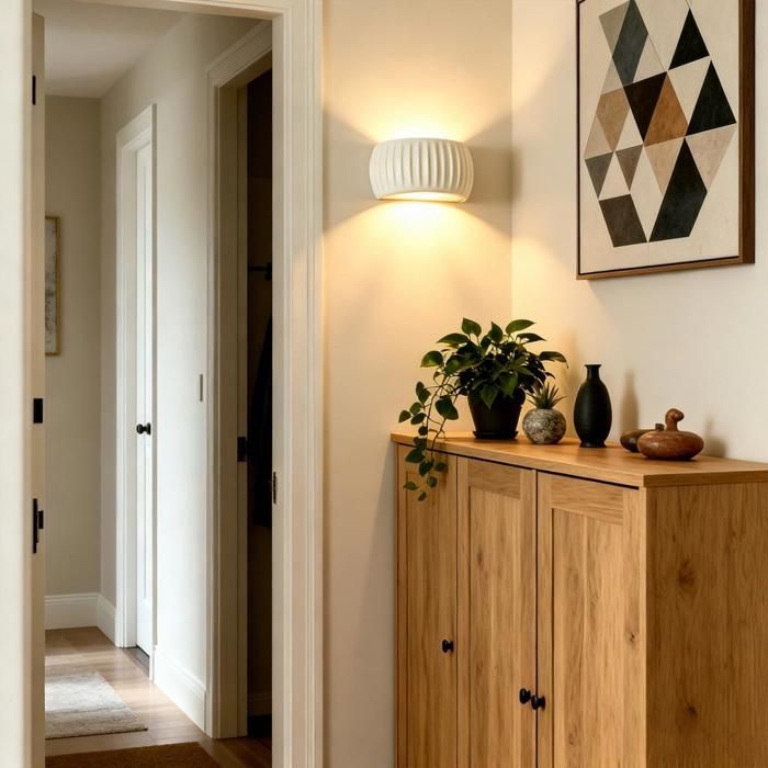 ElektraH Lot de 3 Applique Murale Moderne LED 10W - Abat-jour en Résine - 24*12cm - Lumière Chaud