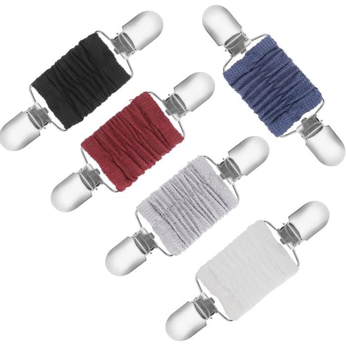 Lot de 5 pinces à vêtements élastiques cintrage ajustable pour robe pull châle et cardigan rétro